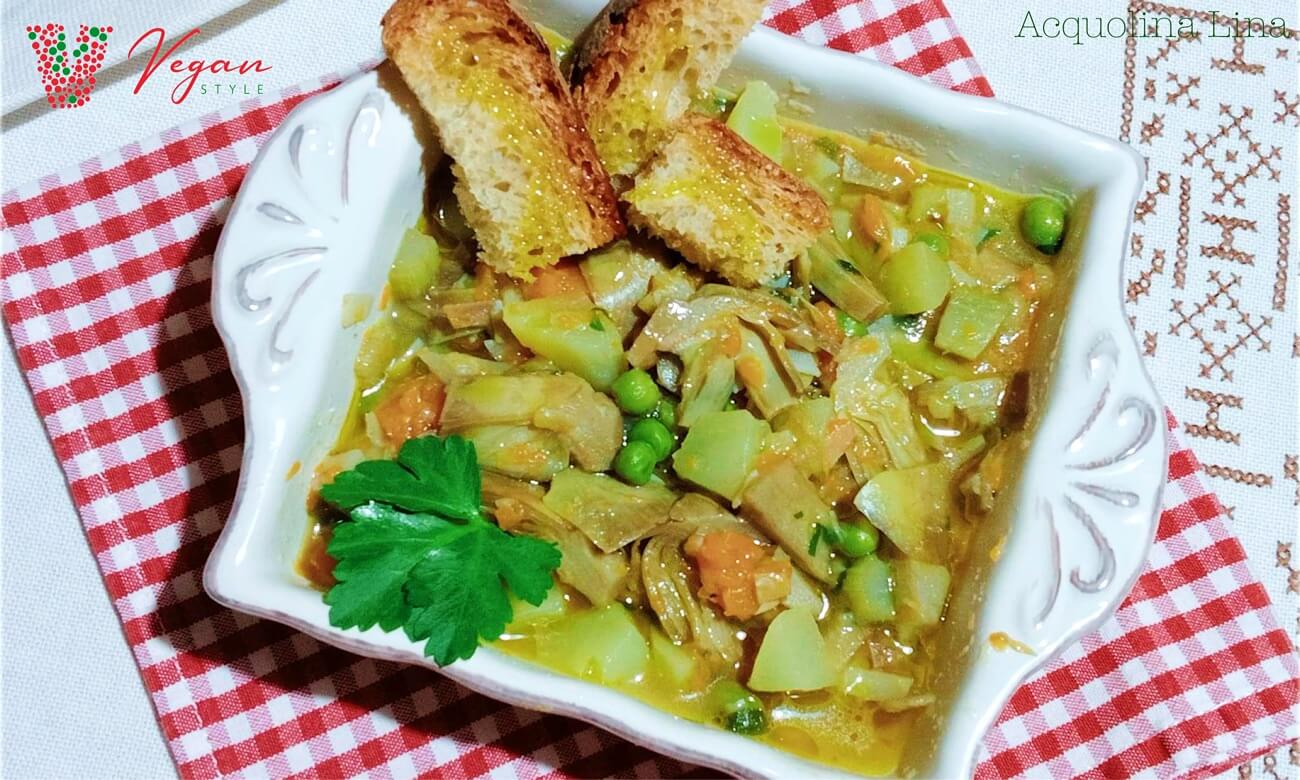 zuppa carciofi vegana